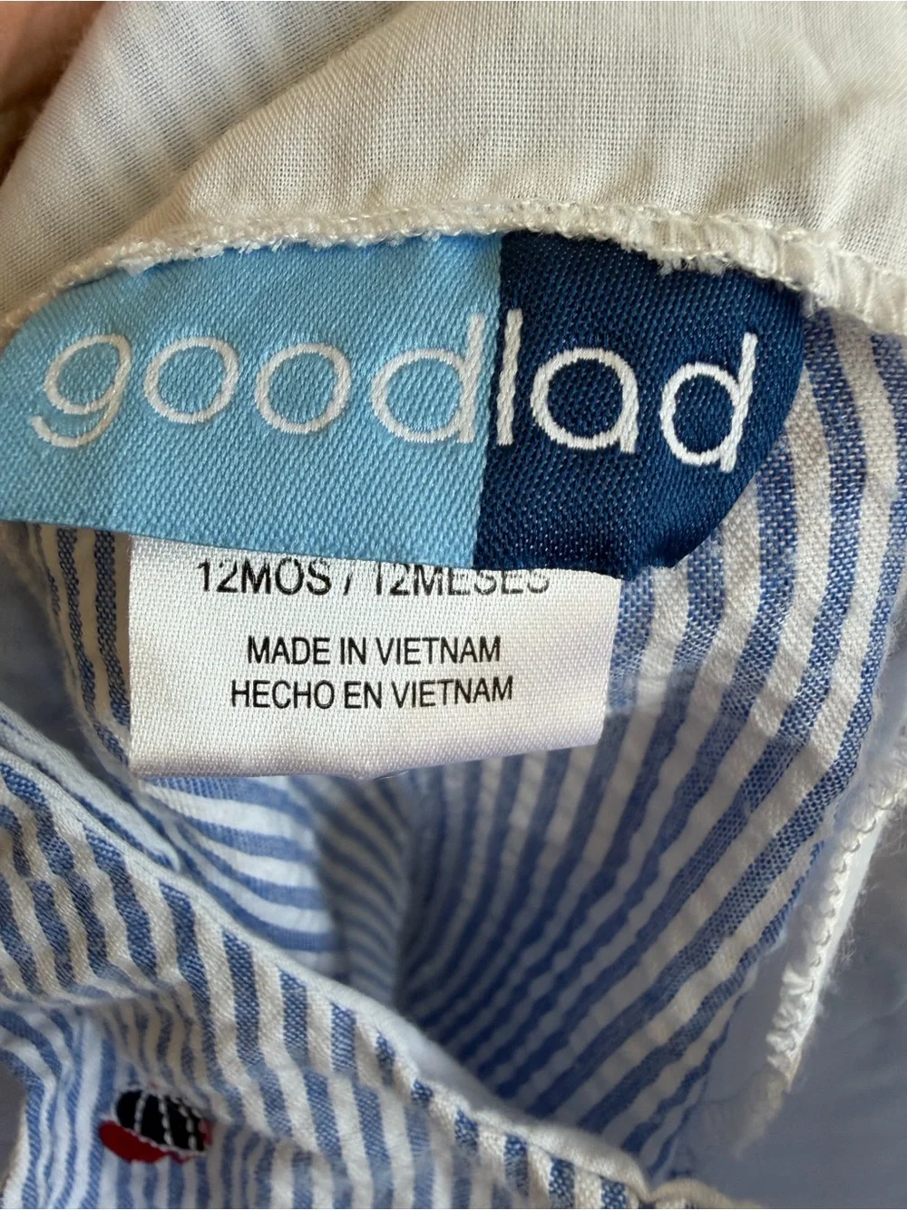 Goodlad Baby Boys Seersucker Baseball Shortall Romper 12M